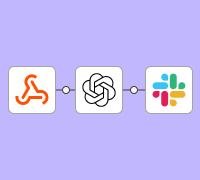 Graphic that shows webhooks, ChatGPT, and Slack apps connected