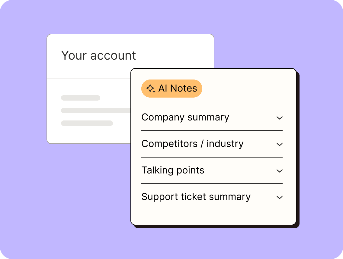 Dialog boxes showing how Zapier can help you keep your sales reps informed with important info