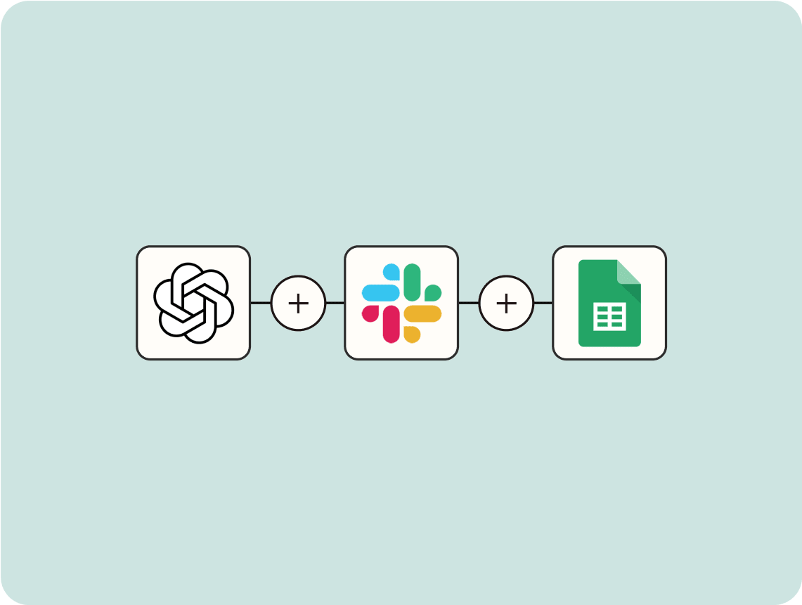 Connect apps like ChatGPT, Slack, and Google Sheets to build custom workflows